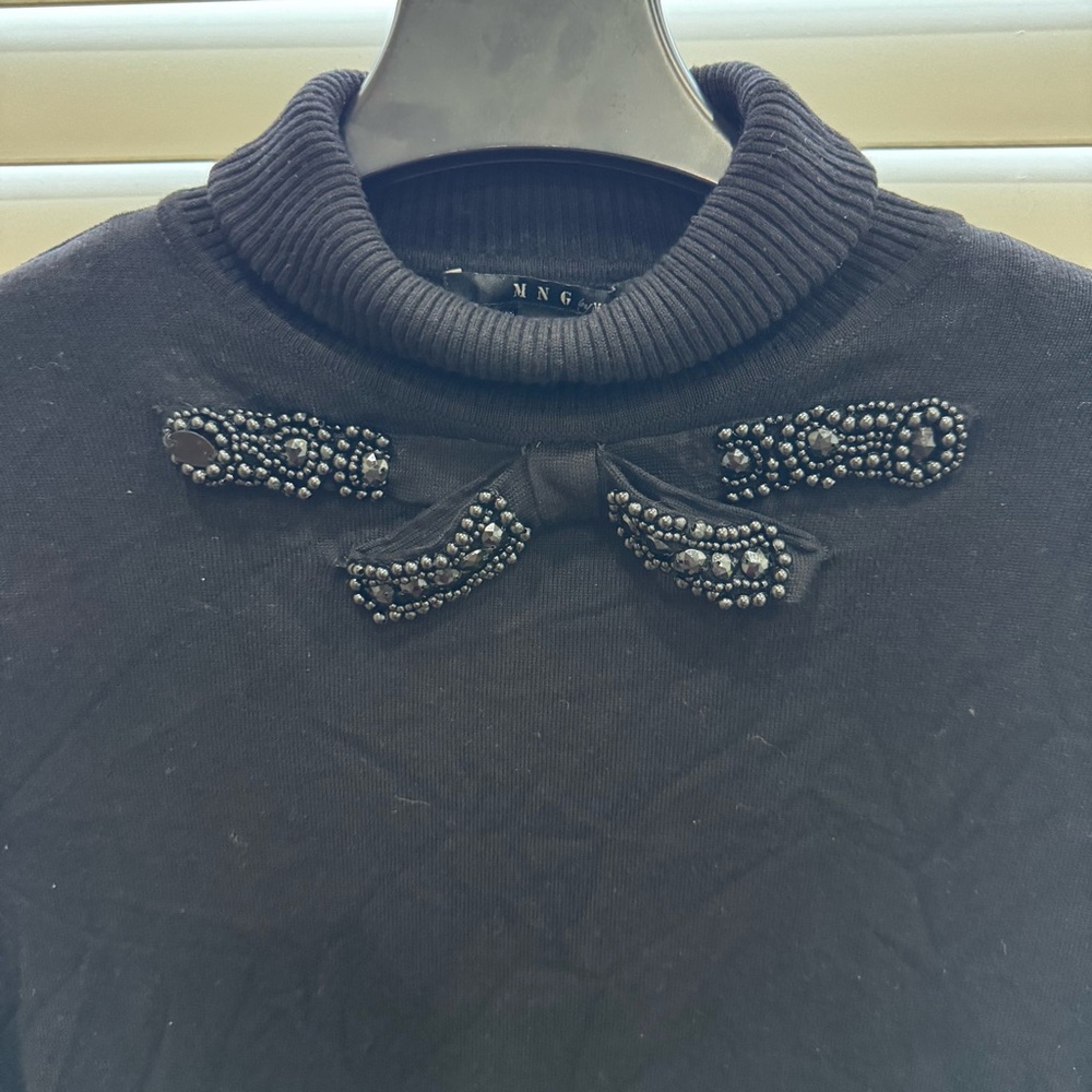 Mango Black Cowl Neck Dress